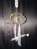 Silver-Tone Owl & White Feather Dreamcatcher