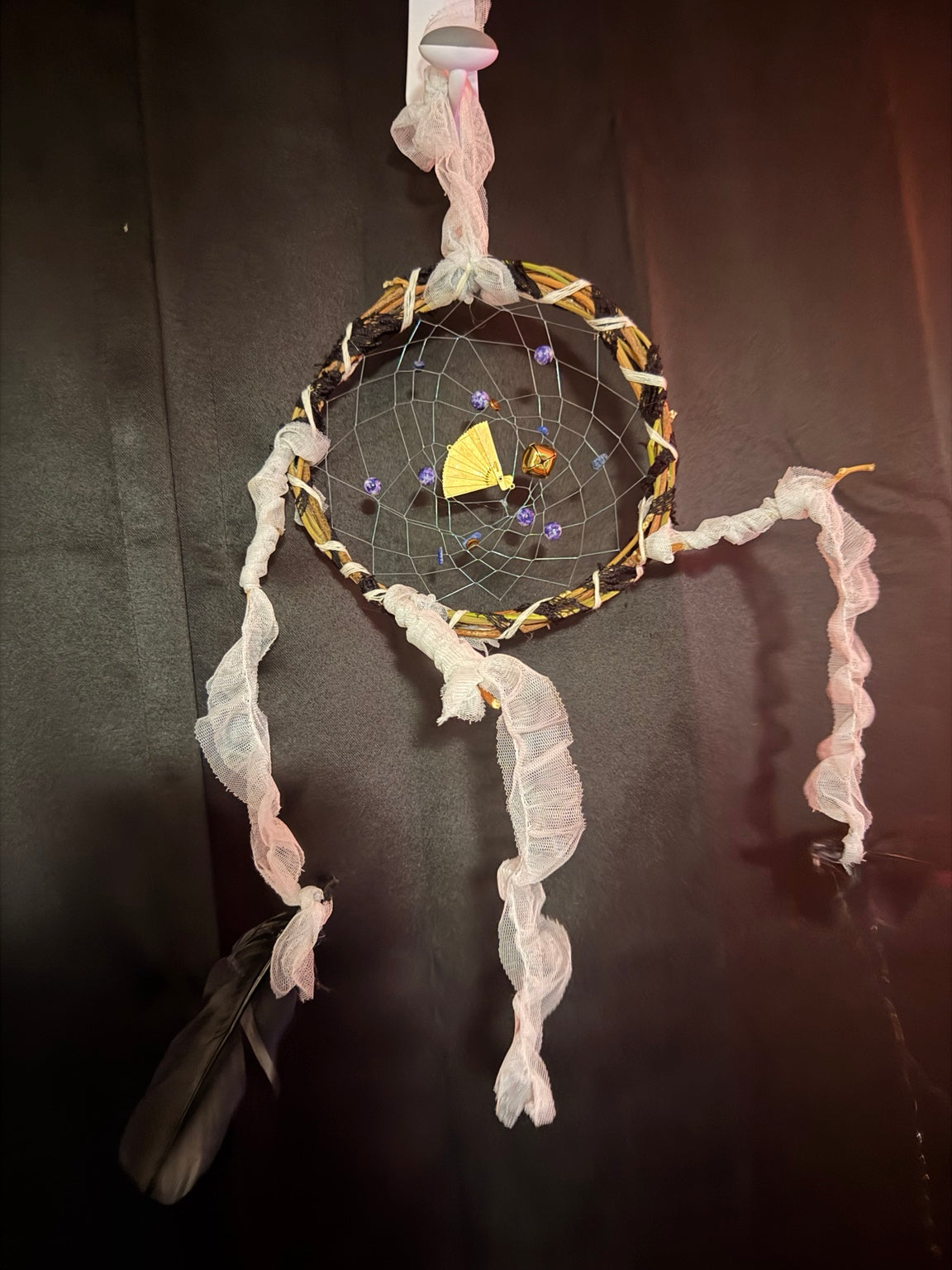 Golden Fan Charm Dreamcatcher