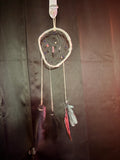 White Hoop & Purple Bead Dreamcatcher