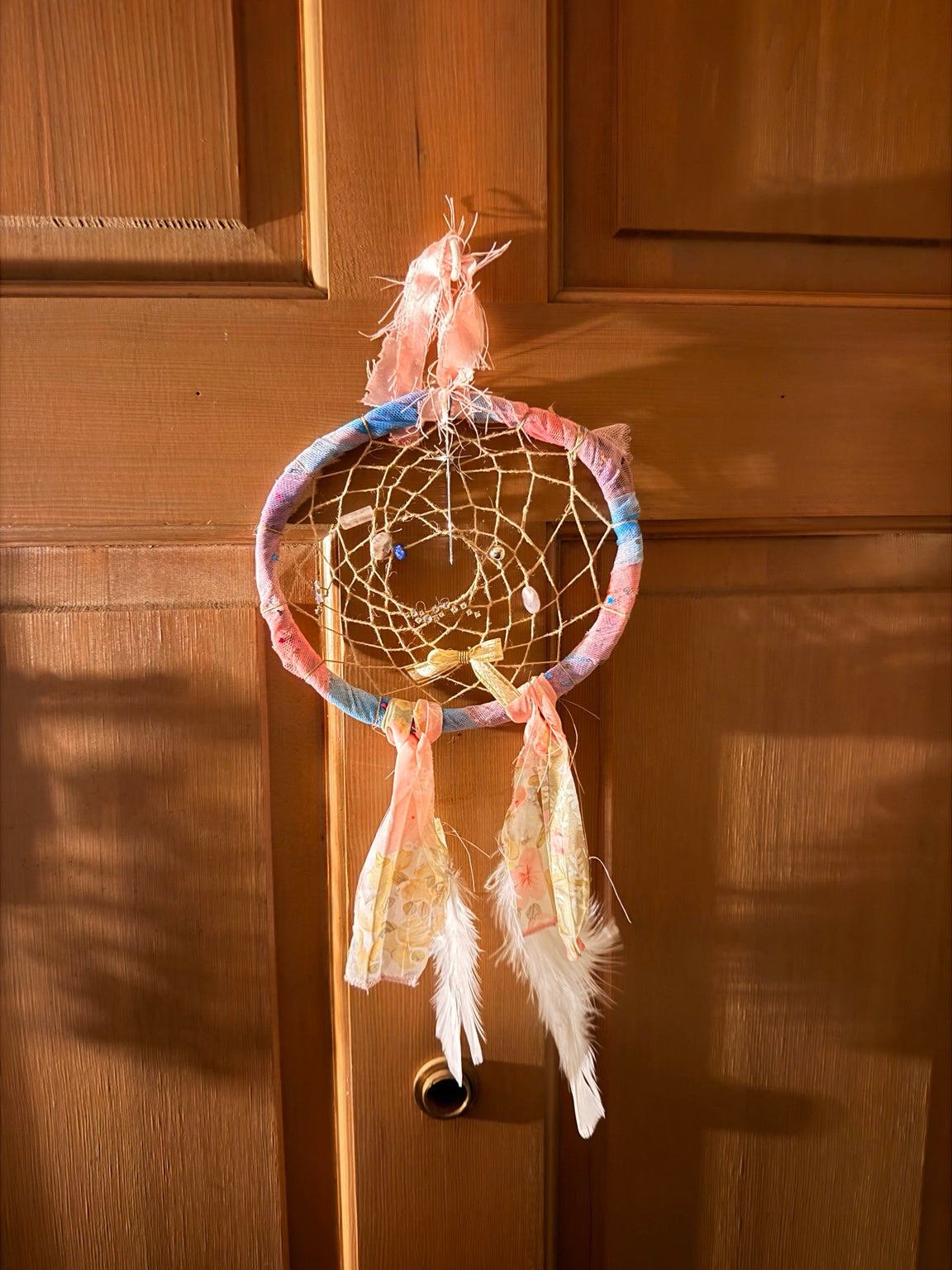 Pastel Ribbon & Feather Dreamcatcher