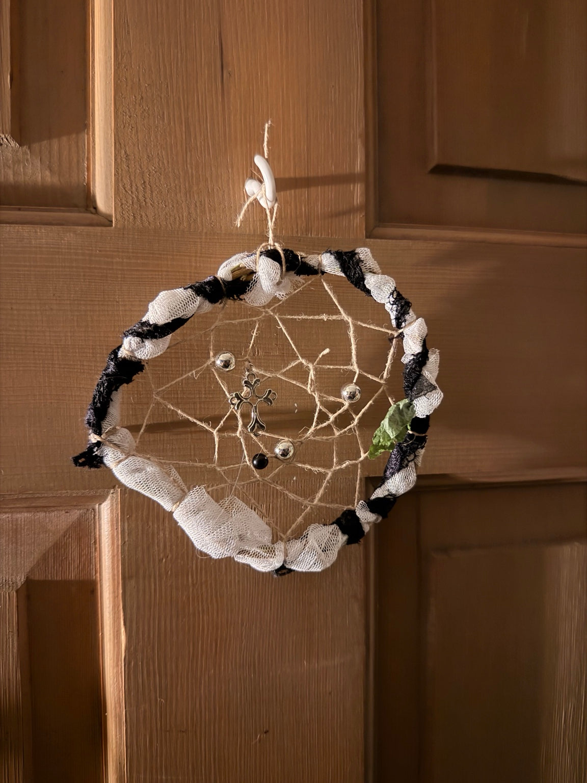 Black & White Cross Charm Dreamcatcher