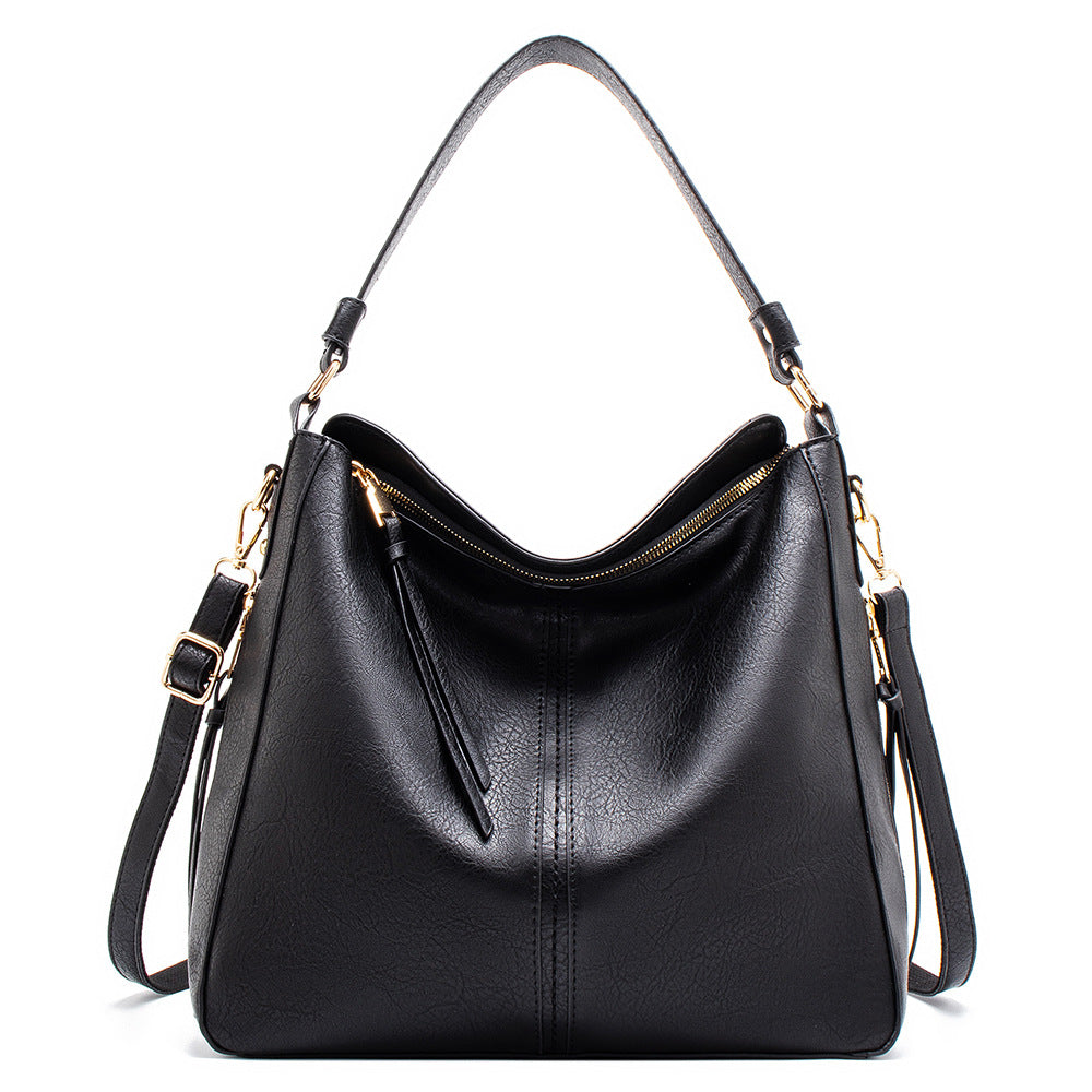 Women's black slouchy hobo shoulder bag