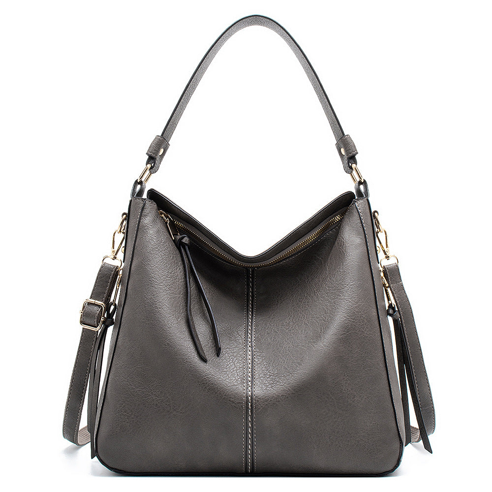 Women's light grey slouchy hobo shoulder bag