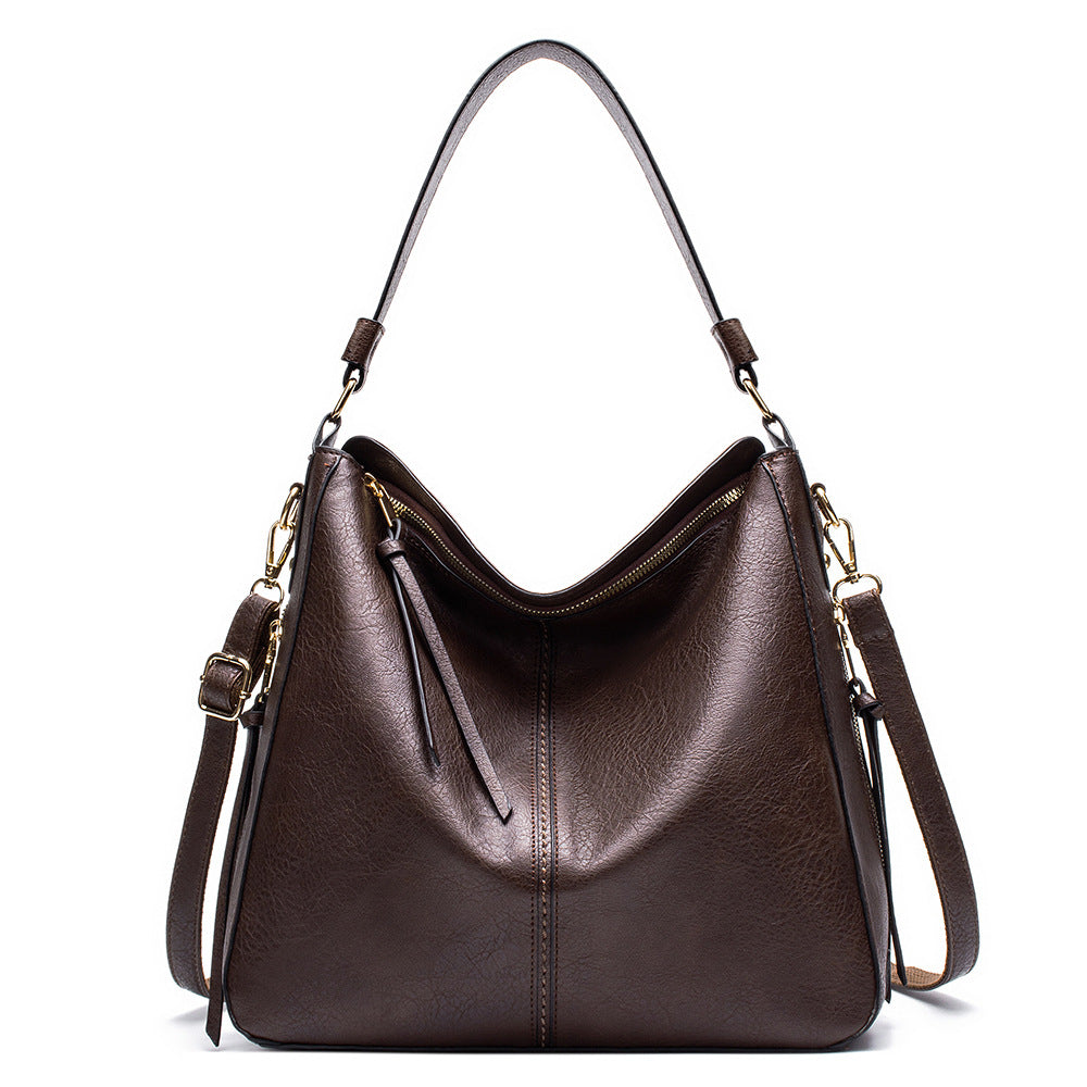Women's coffee slouchy hobo shoulder bag